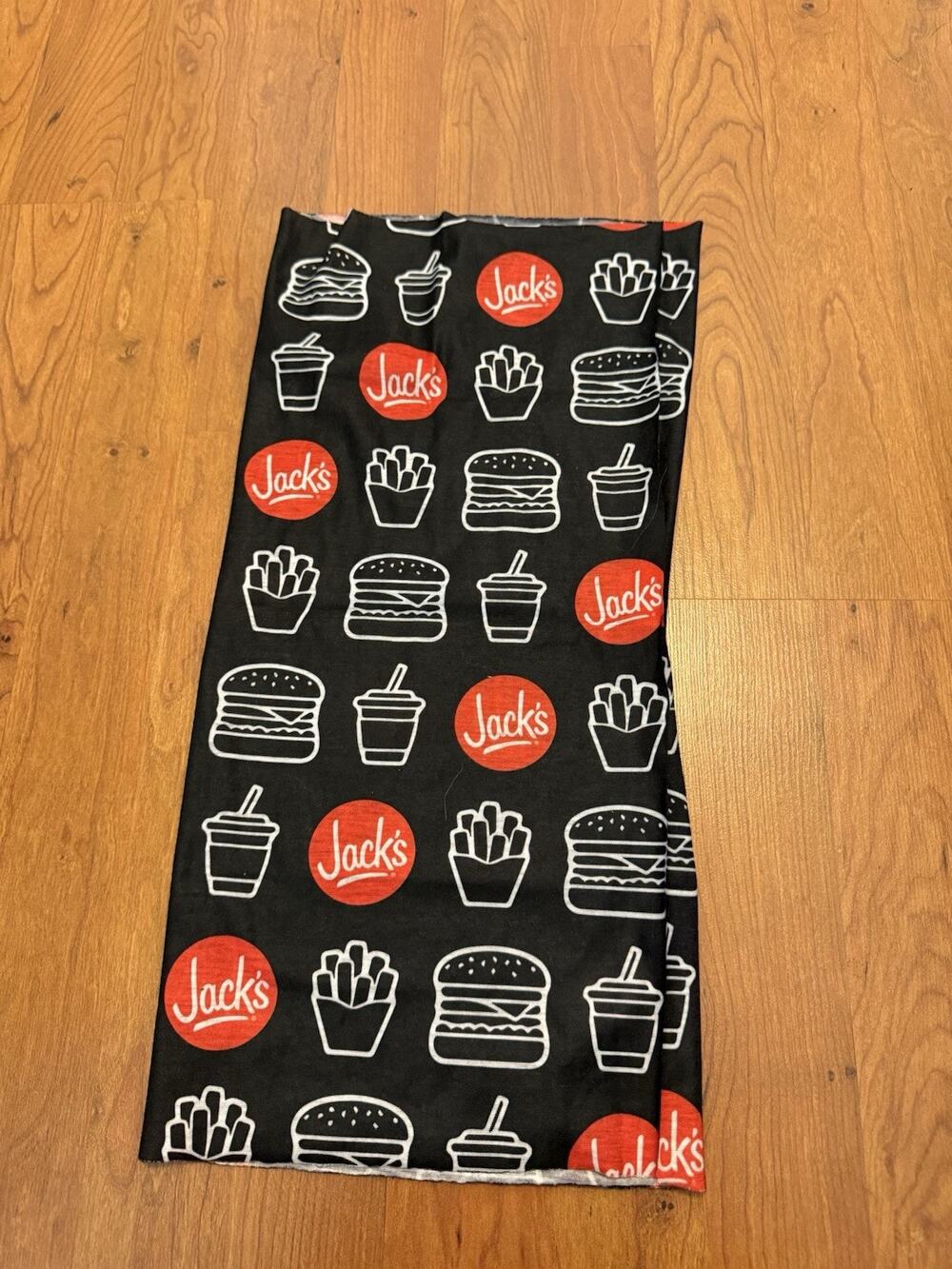 Jacks Fast Food Headband Bandana for employees or fans black red burgers